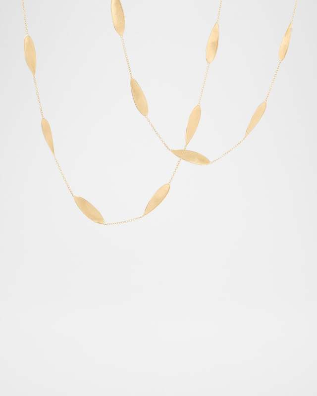 18K Yellow Gold Lunaria Twist Long Necklace